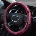 Premium Leather Steering Wheel Cover with Air Holes – Non-Slip Rubber Grip, Universal Fit for Cars (Burgundy) - color: Burgundy