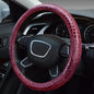 Premium Leather Steering Wheel Cover with Air Holes – Non-Slip Rubber Grip, Universal Fit for Cars (Burgundy) - color: Burgundy