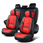 TIEHESYT Car Seat Covers Full Set, Breathable Leather Automotive Front and Rear Seat Covers, Car Seat Protectors Full Set, Compatible with Most Vehicles, SUV (Black&Red, Front Pair and Rear) - color: Black&Red, size: Front Pair and Rear Headrestless