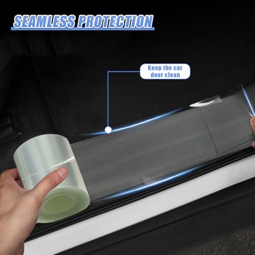 Universal Car Door Entry Guard, Waterproof & Scratchproof Automotive Doors Sill Protection Film, Anti-Collision Vehicle Rear Door Entry Sill Trim for Car, SUV, Truck(Clear&5cm) - size: Clear&5cm