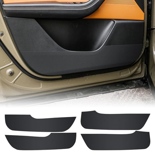KUNGKIC for Mazda 2023 2024 2025 CX90 CX70 Car Door Anti Kick Pad Protective Stickers Interior Decals Accessories Self-Adhesive Side Edge Protection Mat Cover (Imitation Leather) - color: Imitation Leather