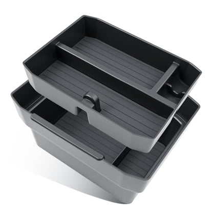 BIBIBO 2Packs for 2026 Subaru Outback Center Console Organizer 2026 Subaru Outback(Premium,Limited,Touring,Wilderness,Limited XT,Touring XT) Console Tray 2026 Outback Console Insert Tray-Double Layers - color: Black-Double Layer Organizer
