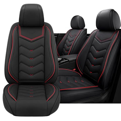 Car Seat Cover for KIA Soul 2010-2025, Driver's Seat Covers,Non-Slip Waterproof seat Cover,Wear-Resistant Nappa Leather car seat Covers. (Standard 2 Seats/Black) - color: Black, size: Standard 2 Seats