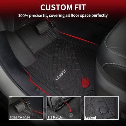 LASFIT Floor Mats for Jeep Grand Cherokee WL 2022-2025 2026 5-Seat (Include 4xe, NOT for L) All Weather TPE Custom Fit Car Mats Floor Liners 1st & 2nd Row, Black - style: Grand Cherokee 5-Seat 2022-2026 Floor Mats