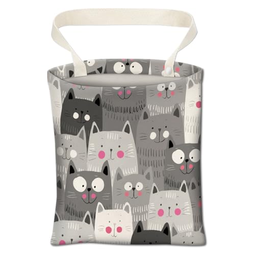 Cute Car Trash Bag, Hanging Car Organizer and Storage Bag, Trash Bin for Vehicle, Travelling, Camping - Cute Grey Cats - color: Cute Grey Cats