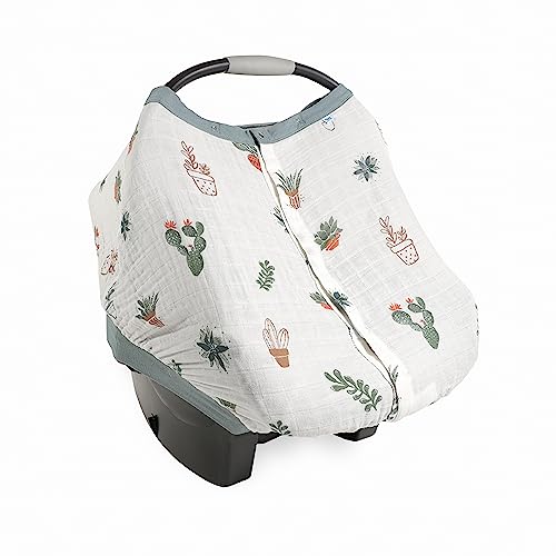 Little Unicorn Baby Car Seat Canopy | Soft & Breathable Muslin Fabric | Magnetic Closure Cover & Universal Fit | for Protection & Privacy | Nursing Cover (Prickle Pots) - color: Prickle Pots
