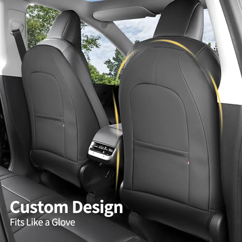 Seat Back Kick Protector Designed for Tesla Model Y/3/X/S Accessories(Includes 2025 Model Y & 2024-2025 Model 3 Highland) - Waterproof, Scratchproof Backseat Cover, Set of 2