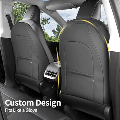 Seat Back Kick Protector Designed for Tesla Model Y/3/X/S Accessories(Includes 2025 Model Y & 2024-2025 Model 3 Highland) - Waterproof, Scratchproof Backseat Cover, Set of 2