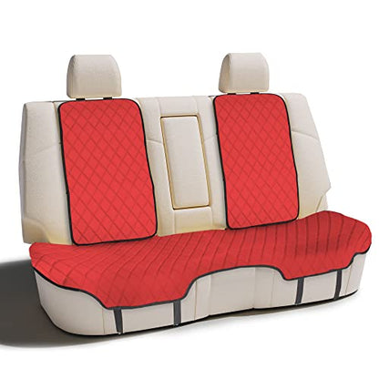 FH Group Car Seat Cover Cushion - Cars Trucks SUV, Neosupreme Car Seat Cushions, Waterproof Car Seat Cover Cushion, Universal Fit Car Seat protector Rear Set Red - color: Red, style: Rear Bench