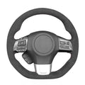 MEWANT Hand Sewing Breathable Car Steering Wheel Cover for Subaru WRX 2015-2021 / WRX STI 2015-2021 Steering Wheels Accessories for Subaru WRX (STI) - color: style-16：Black Alcantara + Red Thread