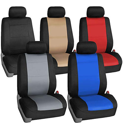 FH Group Waterproof Neoprene Car Seat Covers Front Set – Universal Fit Front Seat Covers with Storage Pockets, Airbag Compatible Automotive Seat Covers for Cars, SUVs & Vans, Blue - color: Blue, style: Front Set