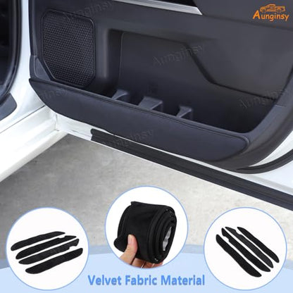 Car Door Anti Kick Pads Compatible with Toyota Tundra CrewMax 2022-2026, 4PCS Inner Front Rear Doors Panel Kick Guards Protector Cover Velour Mat from Scratches,Footprints,Dirty Collision Accessories