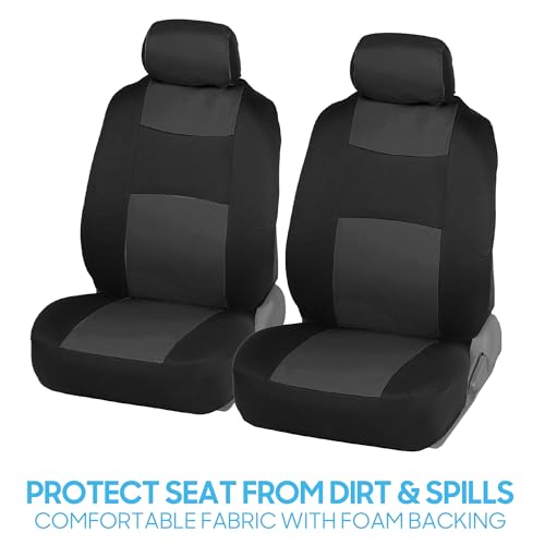 BDK PolyPro Car Seat Covers Full Set – Universal Fit Front & Rear Split Bench Covers for Cars, Trucks, SUVs & Vans, Breathable Durable Material, Easy Installation, Charcoal Black - color: Charcoal Gray