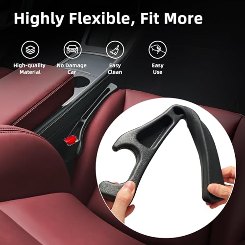 Car Seat Gap Filler Organizer, 2 Pack Seat Gap Plug with Storage Slot, No Drop Seat Guard for Cars & SUVs, Car Seat Accessories with Phone Holder, Universal Fit Fill The Gap Between Seat and Console