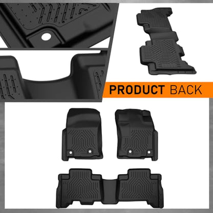 G-PLUS Floor Mats for Toyota 4Runner 2013-2024/Fit for Lexus GX460 2014-2023, TPE Custom Fit All Weather Floor Liners,Front & 2nd Row 4 Runner & GX460 Car Mats - size: 13-24|Fit Toyota 4Runner|3PCS