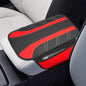Car Center Console Cover, Soft Leather Sporty Armrest Protector Cushion with 2 Storage Pockets, Comfortable Auto Interior Middle Console Arm Rest Box Pad, Universal for Vehicles (Red)