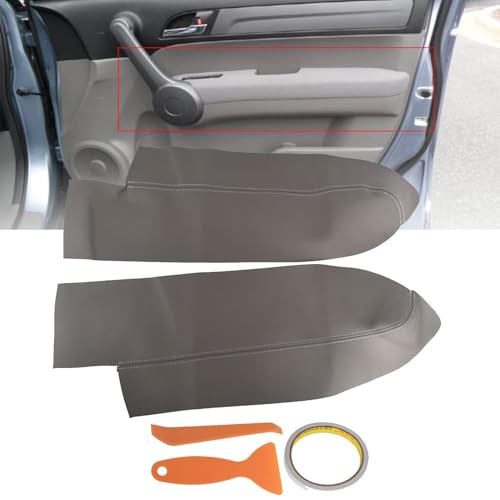 Gray 2Pcs Protector Cover Front Door Panels Armrest Cover Replacement for CRV 2007-2012