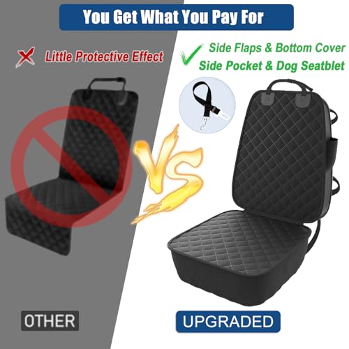 Dog Car Seat Cover for Dogs, Waterproof Upgraded New Front Car Seat Cover for Dogs, Car Seat Protector, Large Cars Covers for Dog Seat Cover for SUV Truck Pick-up Universal Black