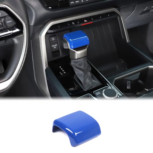 Aunginsy Car Gear Shifter Hand Brake Cover Trim Compatible with Toyota Tundra 2022+, Sequoia 2023+ & Tacoma 2024+, Automatic Center Console Gear Shift Head Knob Scratch Protector Cover ABS Accessories - color: Blue(A)