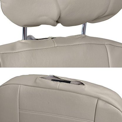 BDK carXS Beige Leather Car Seat Covers Front Seats Only, 4-Piece Faux Leather, Includes Front Seat Covers, Automotive Seat Covers for Trucks SUV - color: Beige, size: Front Seat Covers
