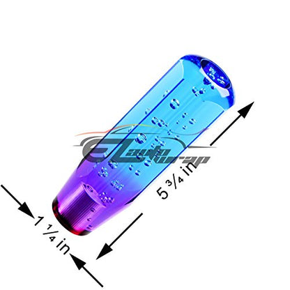 EZAUTO WRAP Shift Knob Stick Crystal Transparent Bubble Purple Blue Throw Gear Shifter 15cm - color: Blue Purple, size: 15cm
