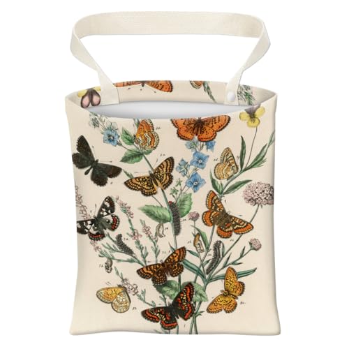Car Trash Can, Cute Car Trash Bag, Hanging Car Organizer and Storage Bag, Trash Bin for Car Accessories, Vehicle, Travelling, Camping Vintage Butterfly Leaf - color: Vintage Butterfly Leaf