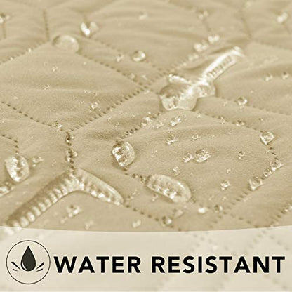 Ameritex Waterproof Dog Bed Cover Pet Blanket for Furniture Bed Couch Sofa Reversible - color: Beige+lightgrey, size: 30x53 Inch (Pack of 1)
