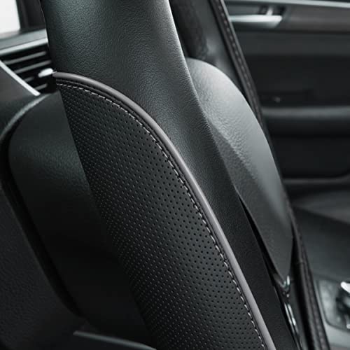 Car Pass Color Piping Microfiber Leather Universal Fit Steering Wheel Cover,Perfectly fit for 14.5-15 inches Suvs,Vans,Trucks,Sedans,Cars,Automotive(Black & Gray or Grey) - color: Grey