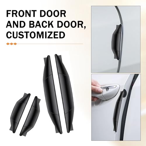 4 PCS Car Door Edge Guards, Anti-Collision Car Door Protector Strip, Self-Adhesive Cars Side Edge Bumper Guard, Universal Door Guards for Cars, Suvs, Trucks (Black)