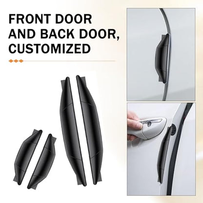 4 PCS Car Door Edge Guards, Anti-Collision Car Door Protector Strip, Self-Adhesive Cars Side Edge Bumper Guard, Universal Door Guards for Cars, Suvs, Trucks (Black)
