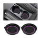 2PCS Car Cup Holder Coaster, Silicone Non-Slip Vehicle Cup Recessed Mats, Waterproof ＆ Sift-Proof Automotive Interior Insulation Drink Insert Pads, Universal Fit (Purple/Black) - color: Purple/Black