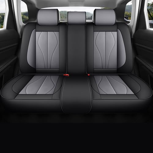 Red Rain Black and Grey Car Seat Cover Universal Leather Car Seat Cover Breathable Auto Seat Cushion Cover 5 Seater (ATM-Black+Gray) - color: ATM-Black+Gray