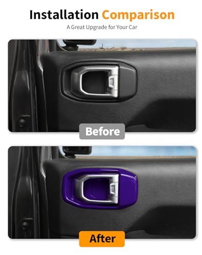 Hoolcar 21Pcs Full Set Interior Decoration Trim Kit for Jeep Wrangler JL JLU Gladiator JT 2024+ Central Control Panel Reading Light Air Conditioning Vent Cover Trim, Purple