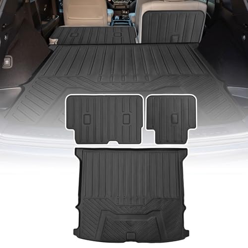 Cargo Liners Backrest Mat for Honda Passport Accessories 2019-2025 with Hook&Loop Rear Trunk Mat Rear Seat Back Cover Protector All Weather Anti-Slip Split Dog Liner 3 PCS - color: Honda Passport 2019-2025, size: Backrest Mat + Trunk Mat