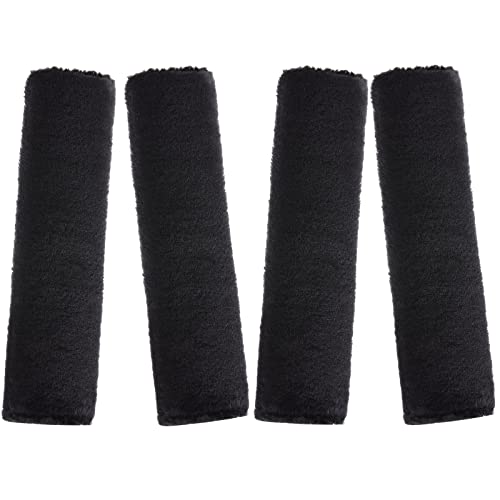 Boao 4 Pack Faux Sheepskin Car Seat Belt Pads Seatbelt Protector Soft Seat Belt Shoulder Strap Cover Comfort Harness Pad(Black, 9.9 Inch) - color: Black, size: 9.9 Inch