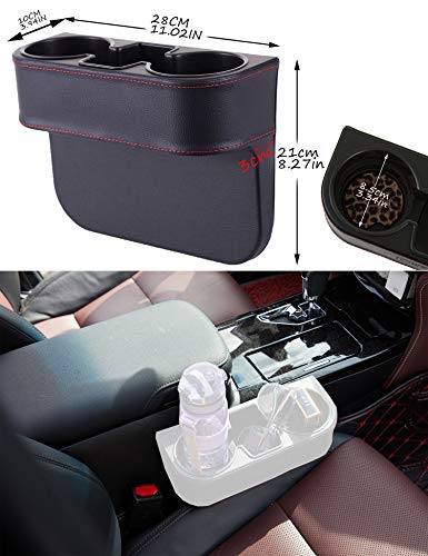 Car Seat Organizer Cup Drink Holders,Multifunctional Gap Filler Storage Box,Insert Organization Helps Reduce Distracted Driving&Holds Phone Mount Mug Bottle Cellphone Coaster Wallet Card (XBD-Black) - color: XBD-Black
