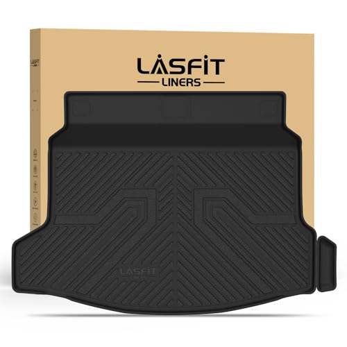 LASFIT Trunk Mat for Honda Civic Hatchback 2022-2026 & Civic Hatchback Hybrid 2025-2026, All Weather TPE Custom Fit Trunk Liner Cargo Mat Cargo Liner with Subwoofer, Black - style: 1）For Honda Civic Hatchback | 2022-2026 | Trunk Mat