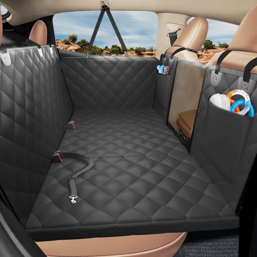 Back Seat Extender for Dogs-Large Space, Hard Bottom Egg Crate Foam Soft Dog Car Seat Cover, Sturdy Backseat Extender for Dogs, Waterproof Pet Car Bed Dog Hammock for Car, SUV, Truck - color: Jet Black, size: L - For Cars/ Mid-Size SUV/ Small Truck