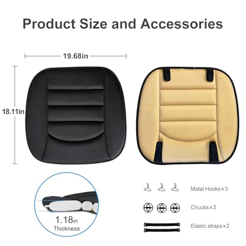 Car Seat Cushion Chair Cushions, 1.2in Memory Foam Pressure Relief Seat Cushion for Car, Non-Slip Design Car Truck Seat Cushion for Driving, Ergonomic Chair Seat Pad for Office Gaming Wheelchair
