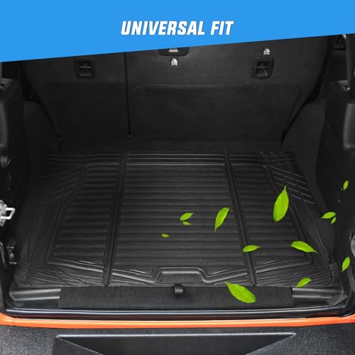 Nilight Rubber Cargo Mats for Cars Trucks SUVs,Universal Trim to fit for Most Vehicles,All Weather Protection Heavy Duty Cargo Liners - color: Rubber Cargo Mat