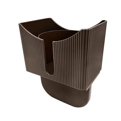 Couch Anti-Spill Drink Holder Tray, Couch Seat Cushion Cup Beverage Holder for Cups, Mugs, Bottles, Cans (Brown) - color: Brown