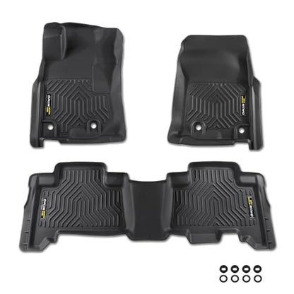 G-PLUS TPE Cargo Liners Compatible with Toyota 4Runner 2013-2024/Fit Lexus GX460 2014-2023 All Weather Full Cover Protection 1st & 2nd Row Black Floor Liner Cargo Liners - size: Fit Toyota 4Runner 13-24 | 3PCS