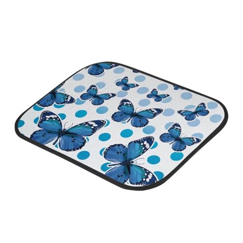 Blue Butterfly Auto Floor Mats Universal Fit Car Floor Mats All Weather Front and Rear Car Mat Carpet Set - color: Blue Butterfly