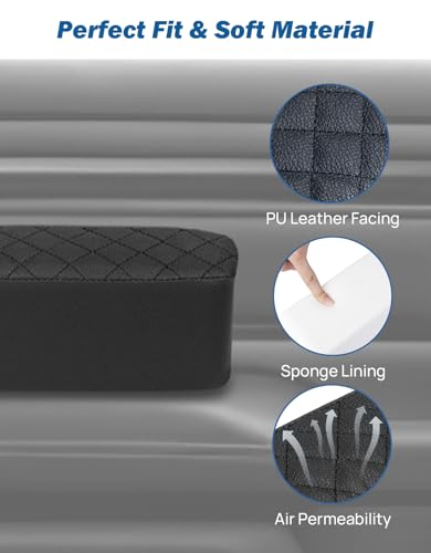 JOYTUTUS Car Door Armrest Pad Compatible with 2019-2025 Ram Elbow Rest Pad, Car Arm Rest Support Cushion, Black 11.81" x 4.13" x 3.15"