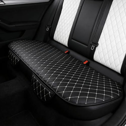 Breathable Linen Texture Rear Car Seat Cushion, Universal Non-Slip Auto Bench Seat Pad for Summer Comfort, Heat-Dissipating Interior Protector Cover, Square Fit