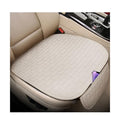 Car Front Bottom Seat Cover, 2PCS Anti Slip Comfortable Vehicle Front Cushion Protector with Storage Pocket, Breathable Linen Frontseat Pad Mat, Universal Automotive Accessories (Beige)