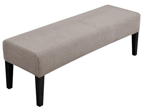 SPRINGRICO Stretch Dining Bench Cover, Removable Bench Slipcover Washable Bench Seat Protector Rectangle Bench Cover for Dining Room, Living Room, Bedroom, Kitchen (S3-Taupe) - color: S3-taupe