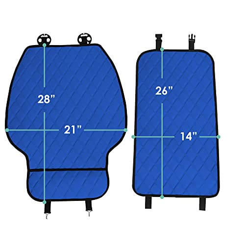 FH Group Car Seat Cushion – Neosupreme Single Front Seat Cover with Front Pockets, Airbag Compatible, Universal Fit Car Seat Cushion for Driver or Passenger Seat, SUV, Truck, Sedan & Van – Blue - color: Blue, style: Front