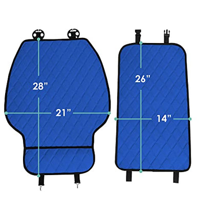FH Group Car Seat Cushion – Neosupreme Single Front Seat Cover with Front Pockets, Airbag Compatible, Universal Fit Car Seat Cushion for Driver or Passenger Seat, SUV, Truck, Sedan & Van – Blue - color: Blue, style: Front