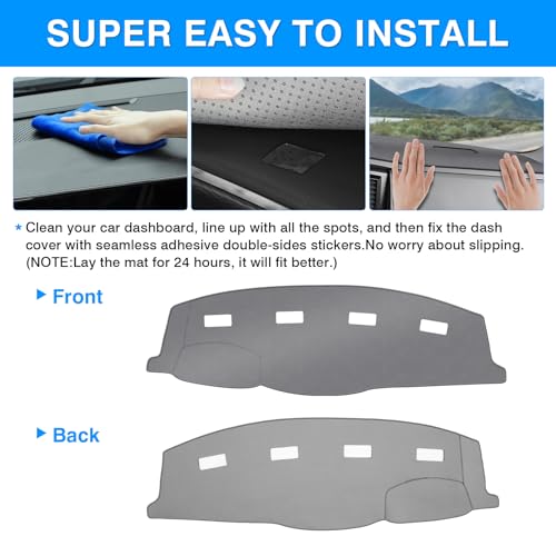 Autorder Gray Dashboard Cover Mat for 2006-2009 Dodge Ram 1500 2500 3500,2009 Dodge Ram 2500 3500 4500 5500,2010 Dodge Ram 4500 5500 Accessories Dash Cover Polyester Dash Mat - size: Gray 2006-2009 Dodge Ram